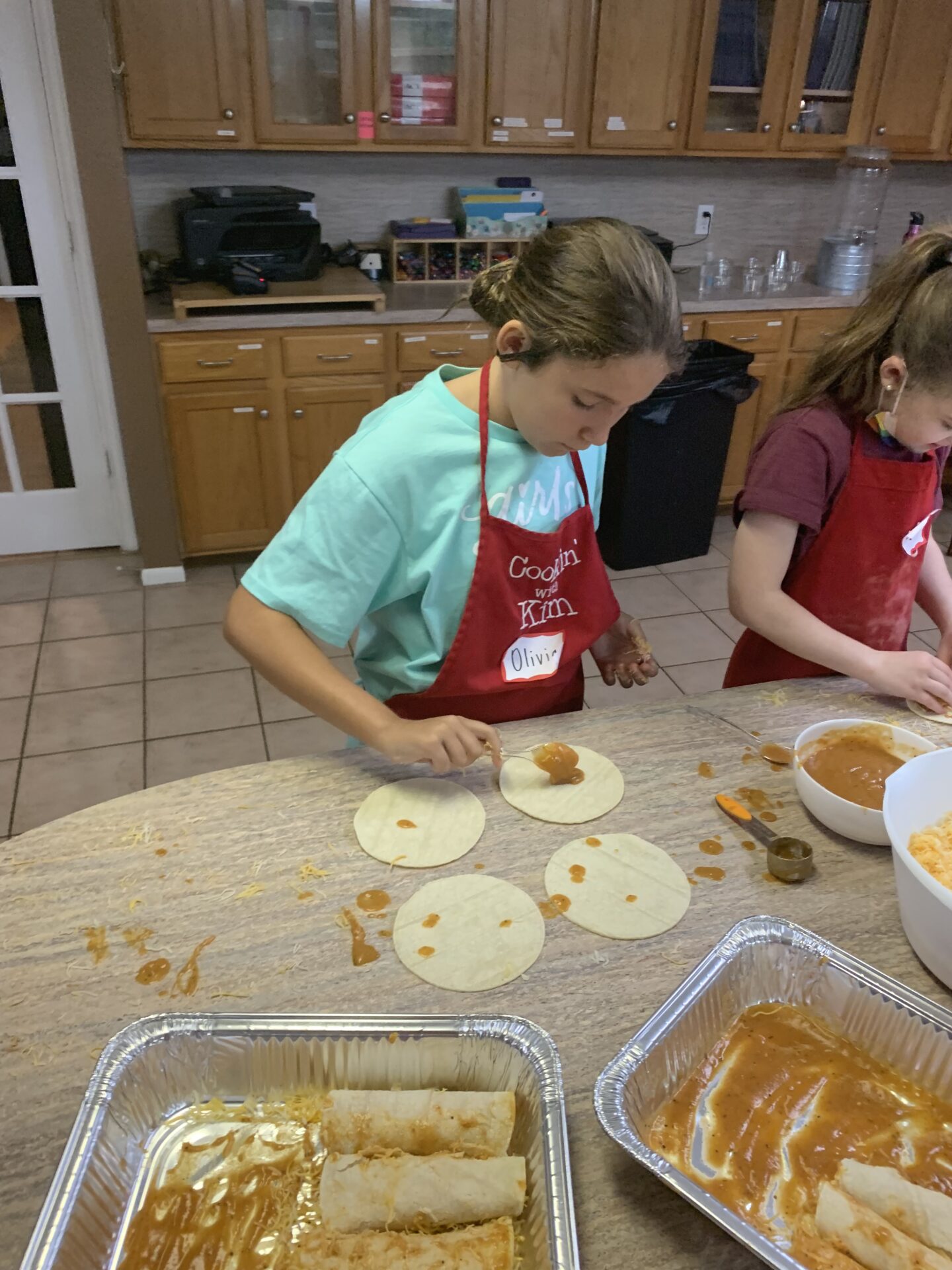 Elementary School Cooking-Cheese Enchilada